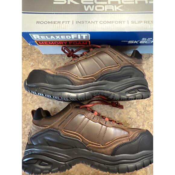 Skechers Work Boots Soft Stride Slip Resistant Constructor II Men's 7 WIDE - Picture 3 of 8
